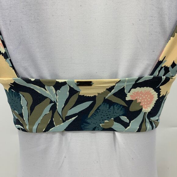 O'Neill Criss Cross Straps Bikini Top Womens S Small Waterfall Floral Front Tie - Picture 6 of 14